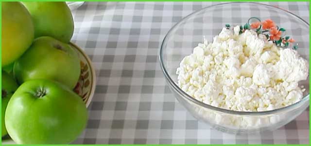 Яблоки с творогом